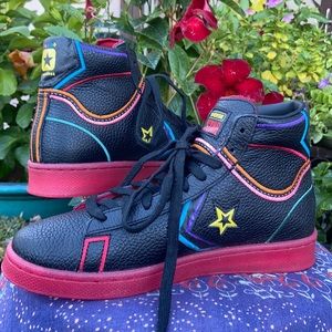 New Converse Pro Leather Colorful Midtop Black Sneakers